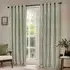 Hebden Striped Eyelet Curtains - Green, Cotton