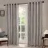 Hebden Striped Eyelet Curtains - Grey, Cotton