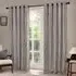 Hebden Striped Eyelet Curtains - Grey, Cotton
