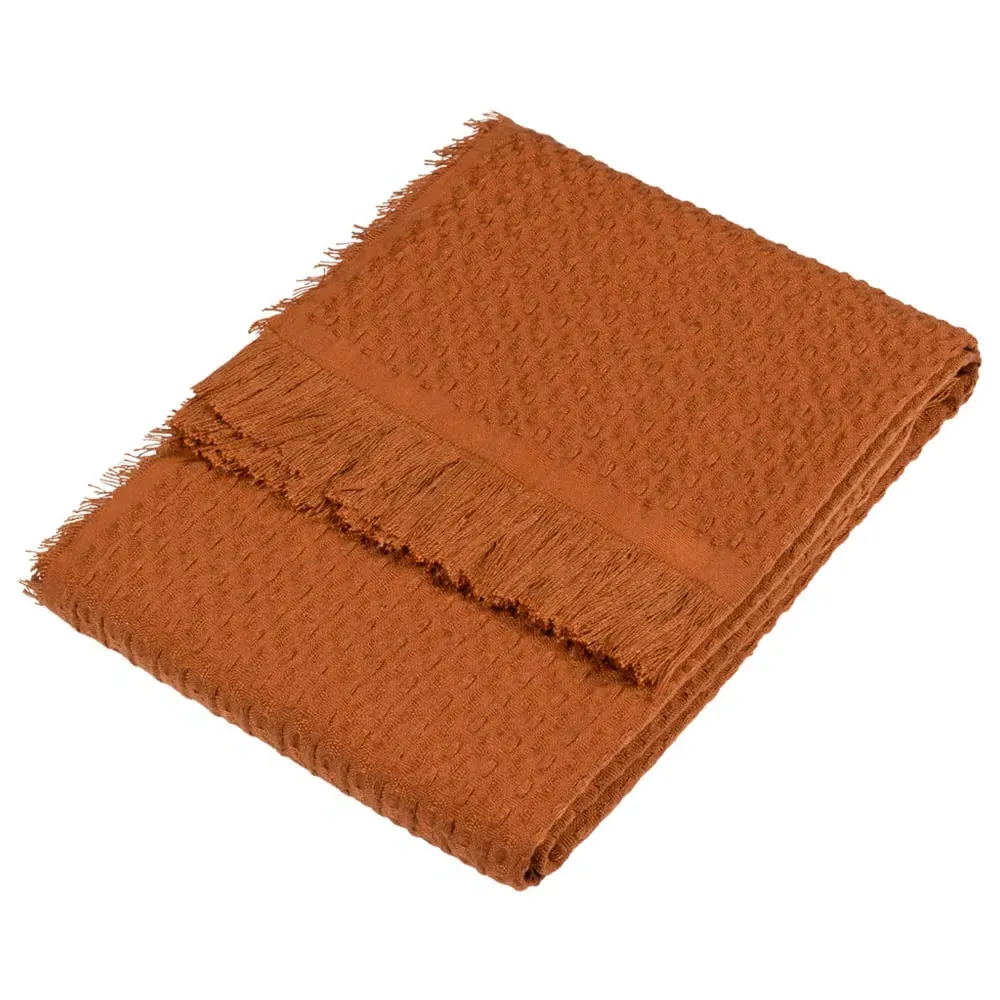 Abel Waffle Fringed Throw - Pecan image