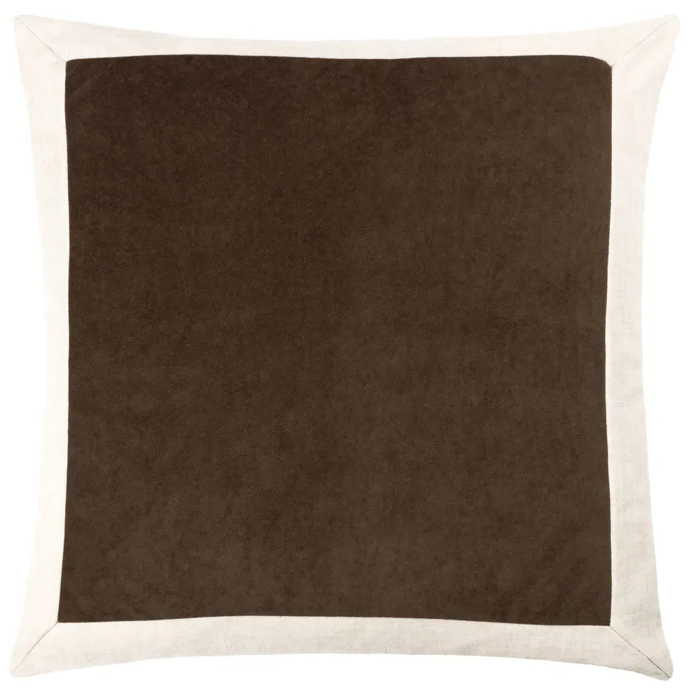 Auden Linen Velvet Cushion - Mole image