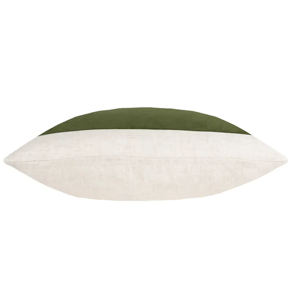 Auden Linen Velvet Cushion - Olive Oil