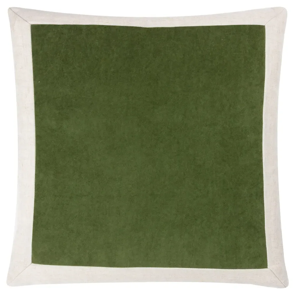 Auden Linen Velvet Cushion - Olive Oil