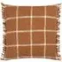 Beni Check Fringed Cushion - Ginger, Cotton