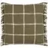 Beni Check Fringed Cushion - Moss, Cotton