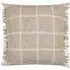 Beni Check Fringed Cushion - Stone, Cotton