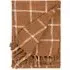 Beni Checked Fringed Throw - Ginger, Cotton