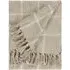 Beni Checked Fringed Throw - Stone, Cotton