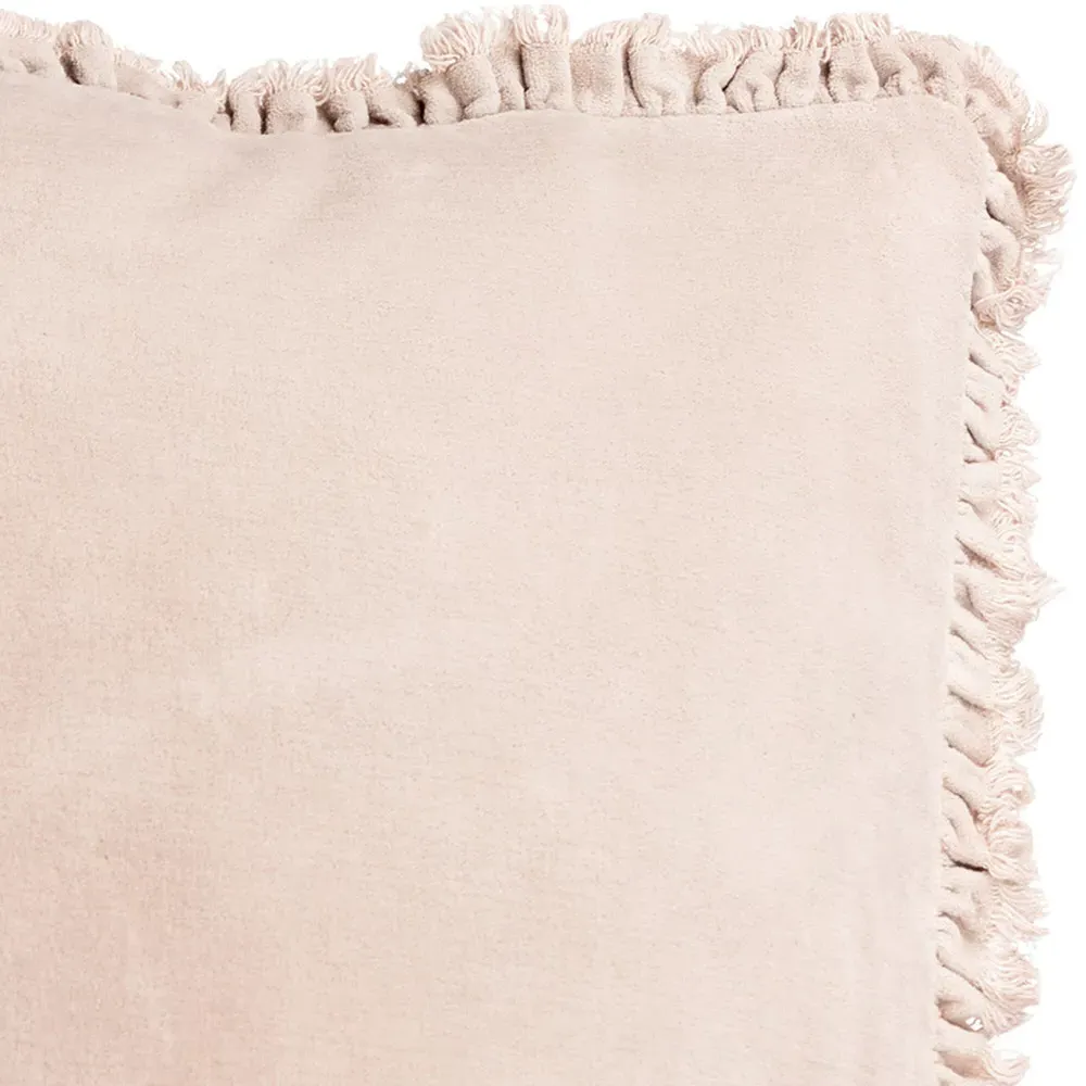 Bertie Cotton Velvet Cushion - Cream