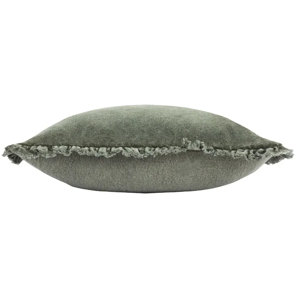 Bertie Cotton Velvet Cushion - Moss