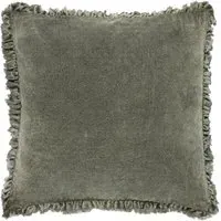 Bertie Cotton Velvet Cushion - Moss