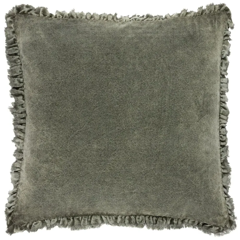Bertie Cotton Velvet Cushion - Moss