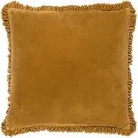 Bertie Cotton Velvet Cushion - Saffron