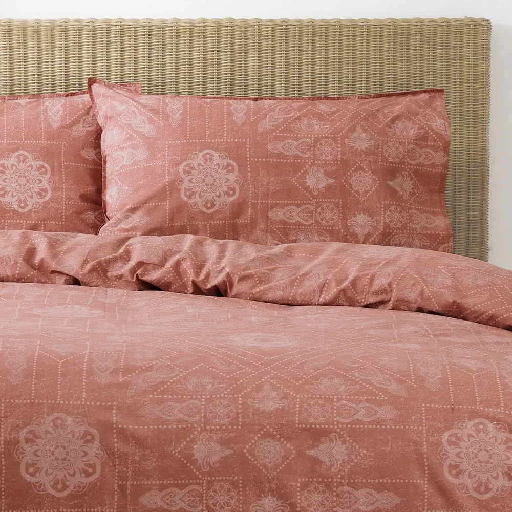 Bohemian Super King Size Duvet Cover Set - Red