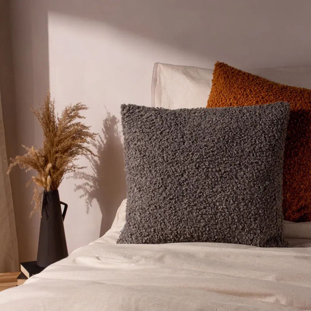 Cabu Chunky Boucle Cushion - Grey