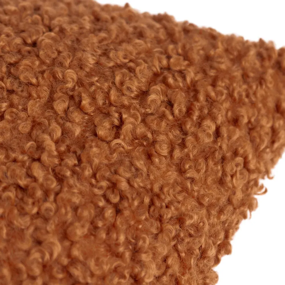 Cabu Chunky Boucle Cushion - Orange