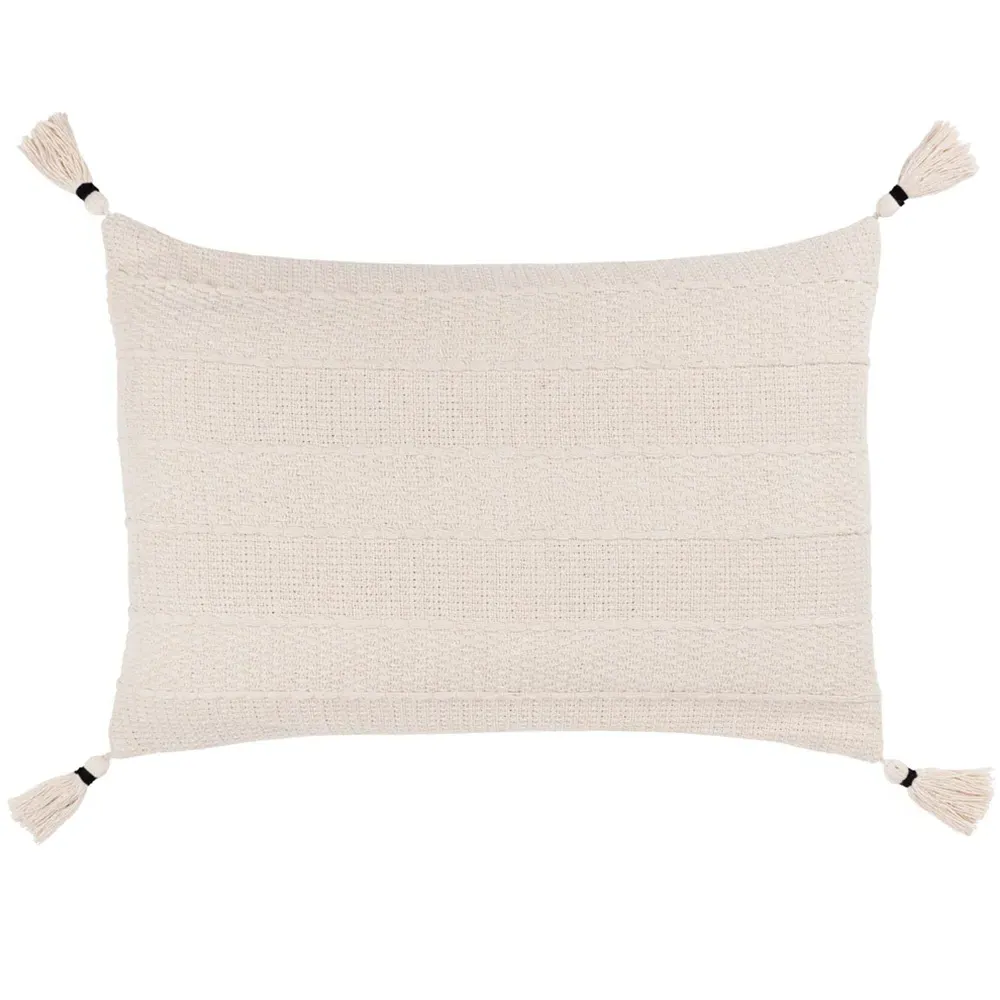 Caliche Tasselled Cushion - Cream, Cotton image
