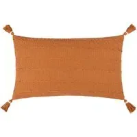 Caliche Tasselled Cushion - Orange, Cotton