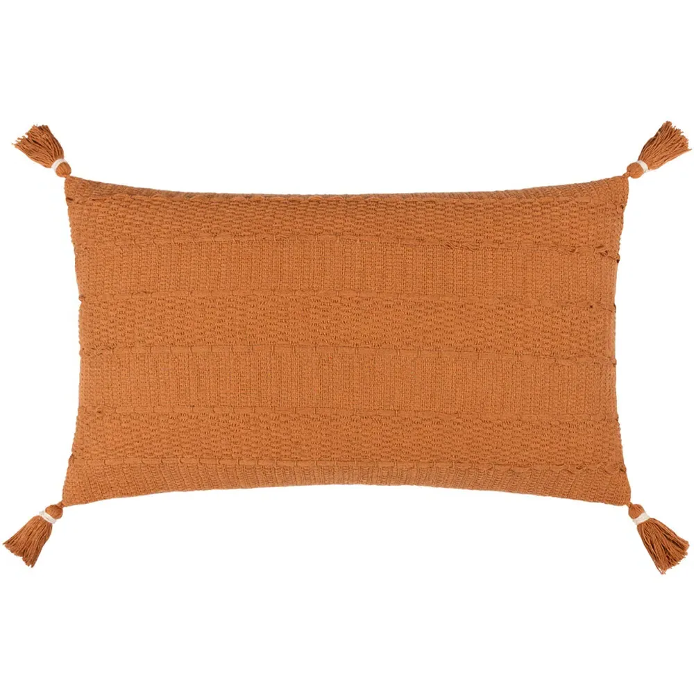 Caliche Tasselled Cushion - Orange, Cotton image