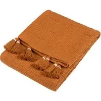 Caliche Woven Tasselled Throw - Ginger