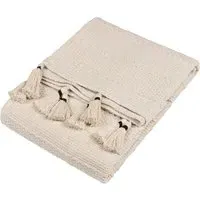 Caliche Woven Tasselled Throw - Natural