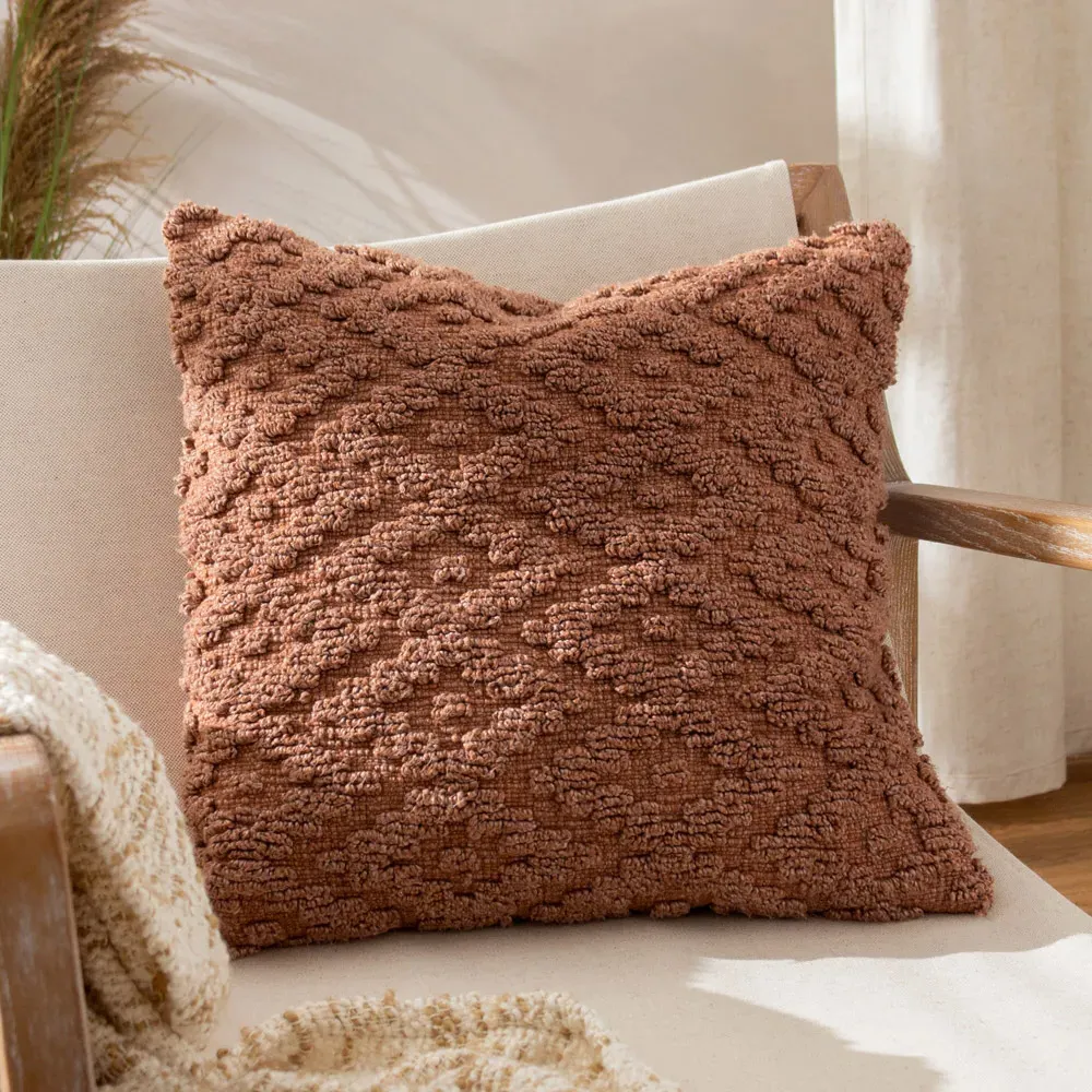 Calvay Chunky Textured Cushion - Baked Earth