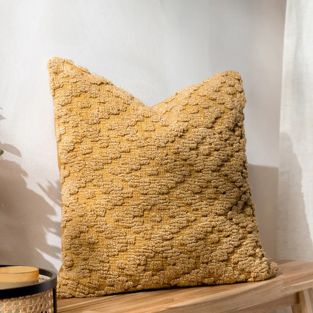 Calvay Chunky Textured Cushion - Honey