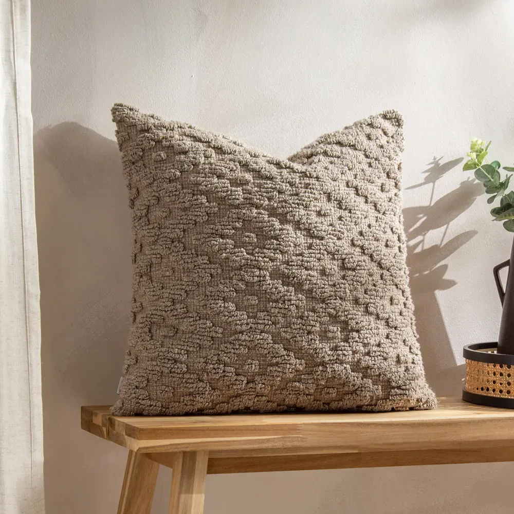 Calvay Chunky Textured Cushion - Taupe