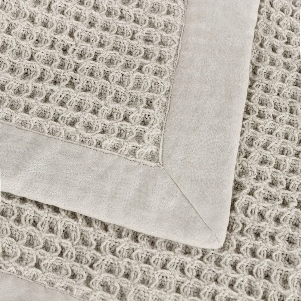 Canopy Waffle Throw - Taupe, Cotton