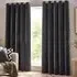 Charcoal Heavy Chenille Velvet Eyelet Curtain - Grey