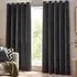 Charcoal Heavy Chenille Velvet Eyelet Curtain - Grey