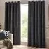Charcoal Heavy Chenille Velvet Eyelet Curtain - Grey