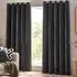 Charcoal Heavy Chenille Velvet Eyelet Curtain - Grey