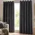 Charcoal Heavy Chenille Velvet Eyelet Curtain - Grey