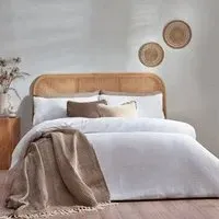 Double Chunky Waffle Duvet Set - White, Cotton