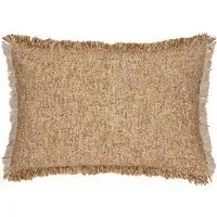Doze Reversible Fringed Cushion - Brown