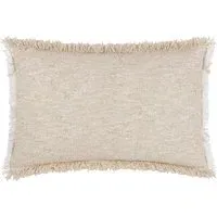 Doze Reversible Fringed Cushion - Cream