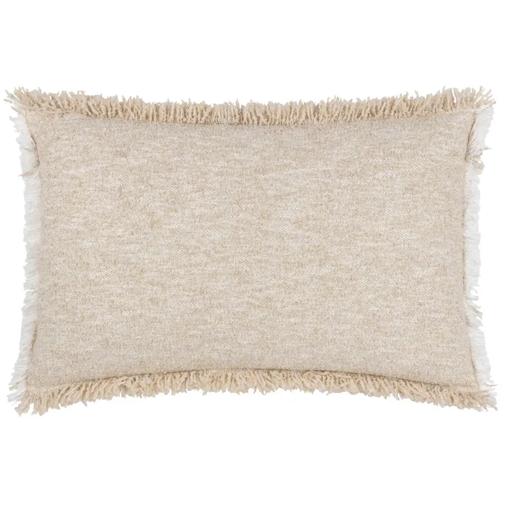 Doze Reversible Fringed Cushion - Cream
