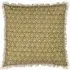 Georgi Fringed Cushion - Green, Cotton