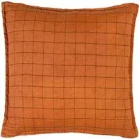 Grid Check Cushion - Brown, Linen