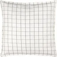 Grid Check Cushion - Cream, Linen