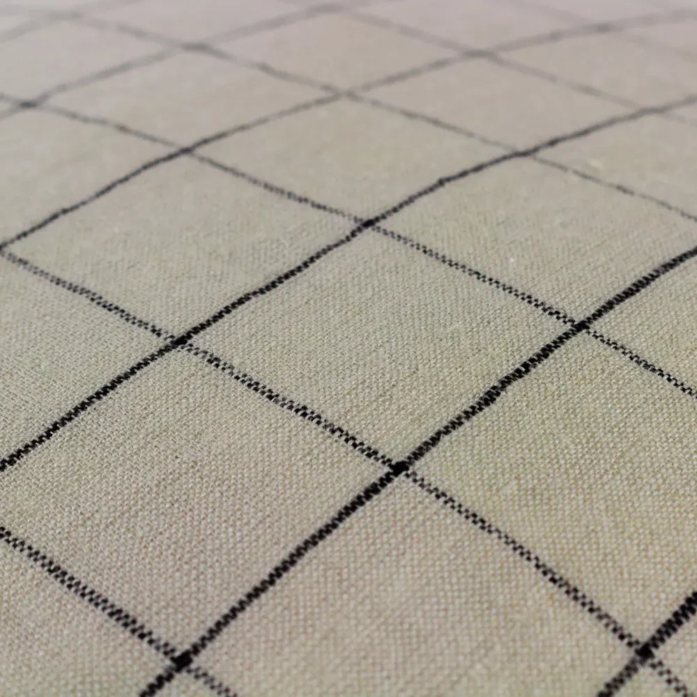 Grid Check Cushion - Stone