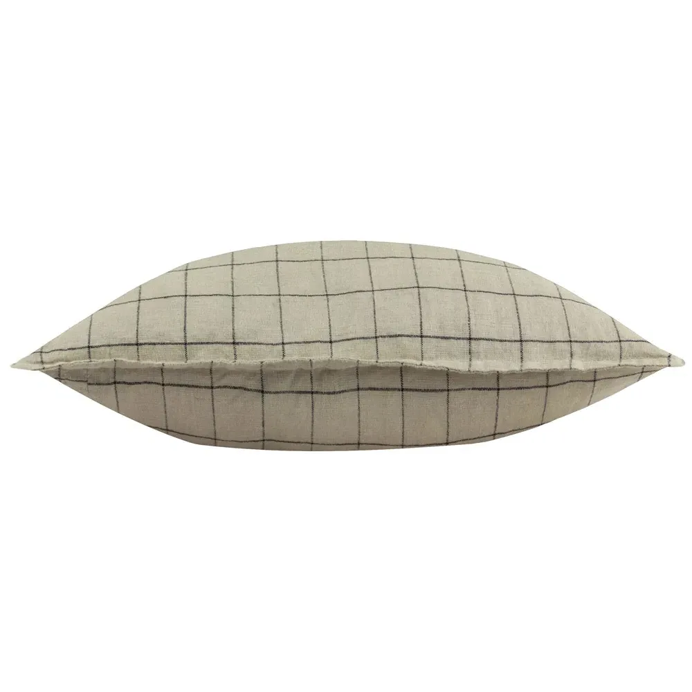 Grid Check Cushion - Stone