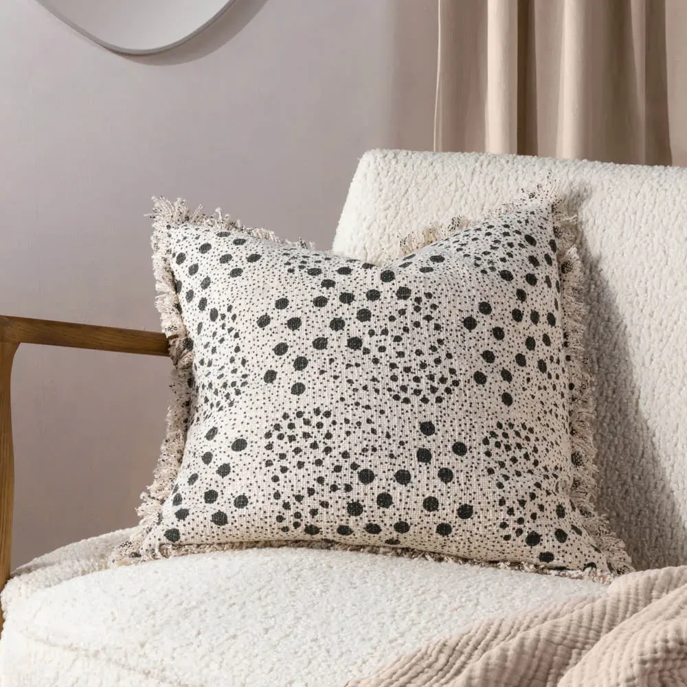Hara Lichen Woven Fringed Cushion - Multi, Cotton