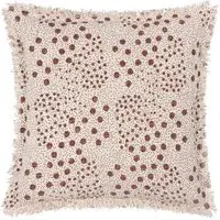Hara Pecan Woven Fringed Cushion - Multi, Cotton