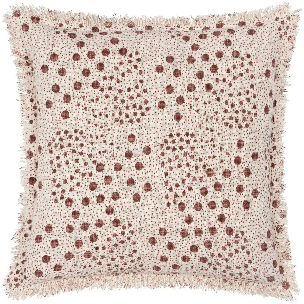 Hara Pecan Woven Fringed Cushion - Multi, Cotton