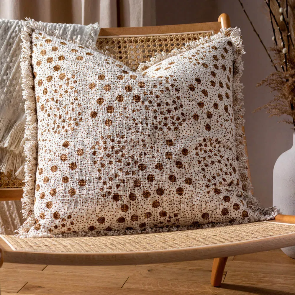 Hara Yolk Woven Fringed Cushion - Multi, Cotton