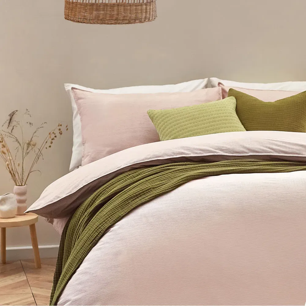 Heaton Super King Duvet Set - Baked Earth, Cotton