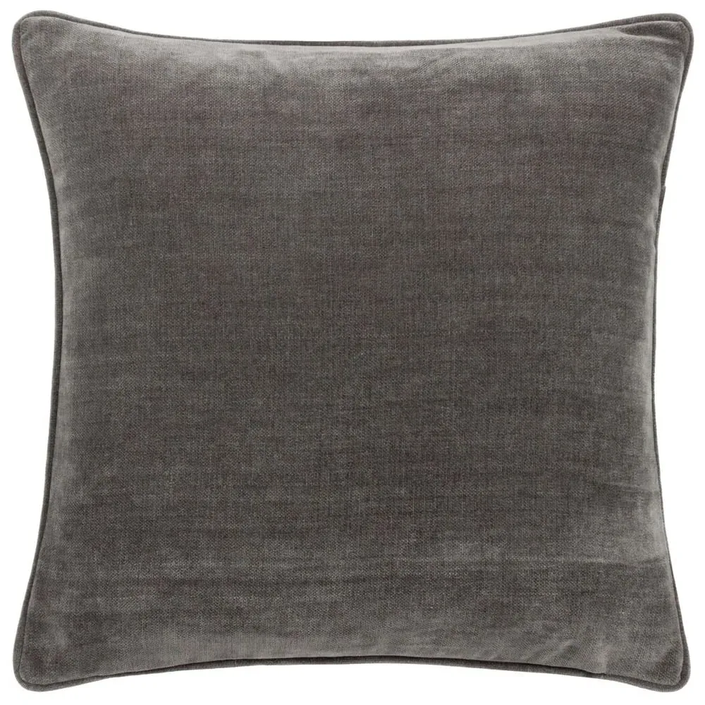 Heavy Chenille Reversible Cushion - Charcoal