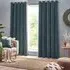 Heavy Chenille Velvet Eyelet Curtain - Blue